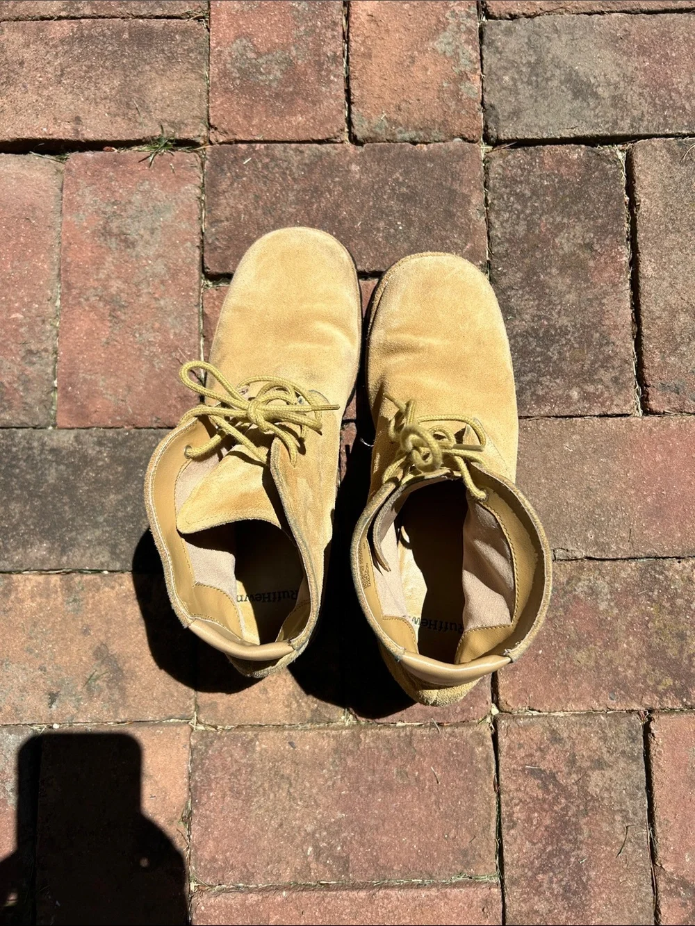 Men’s Ruff Hewn Tan Leather Suede Chukka Boots, Sz 9